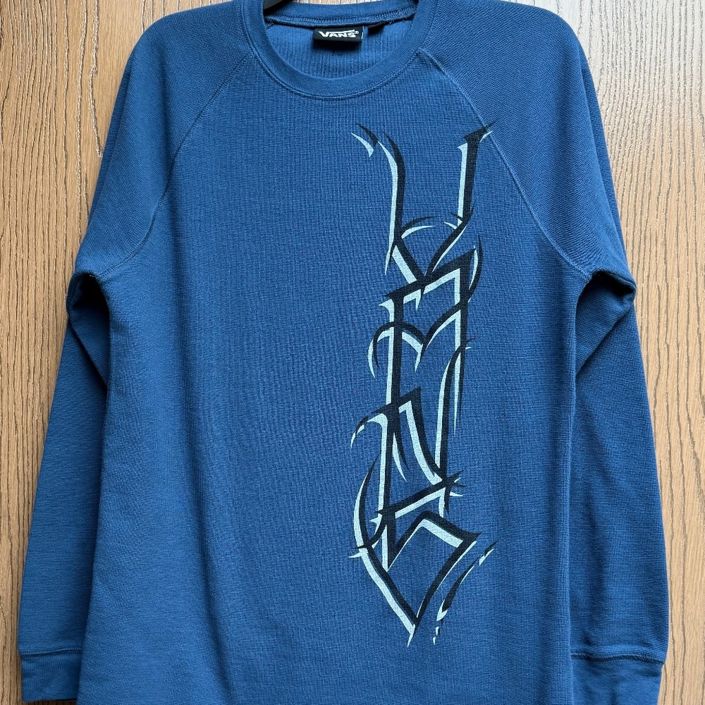 Vans LS Waffle T-shirt - Blue - Mens XL